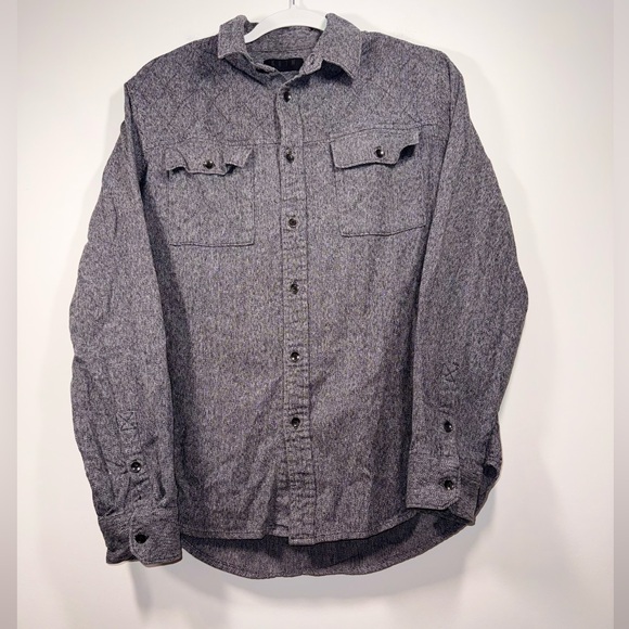 Krew Mens Charcoal Grey Button-Up Collared Long Sleeve Shirt size Small - Picture 9 of 16